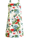 Hawaiian Dress A-Line Back Cutout Ilikai Bouquet White
