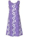 Hawaiian Dress Hibiscus Leis Bias Knee Length Purple KY