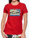 Hawaiian Islands Design Tee for Women Red