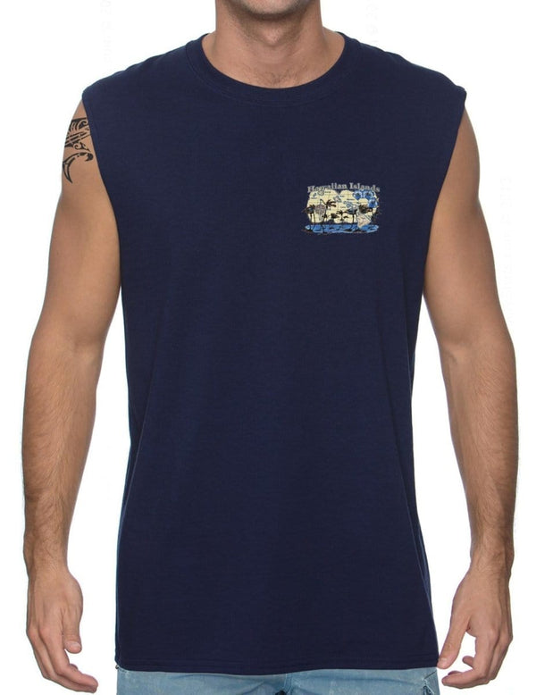 Hawaiian Islands Map Muscle Tee