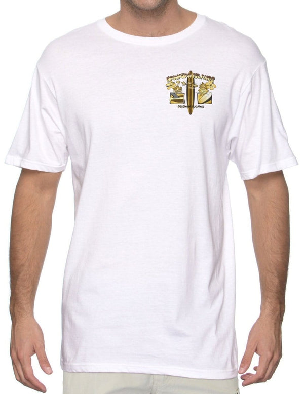 Hawaiian Islands Origin of Surfing T-Shirt White