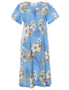 Hawaiian Muumuu Dress Hibiscus Trend Light Blue