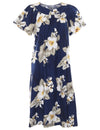 Hawaiian Muumuu Dress Hibiscus Trend Navy