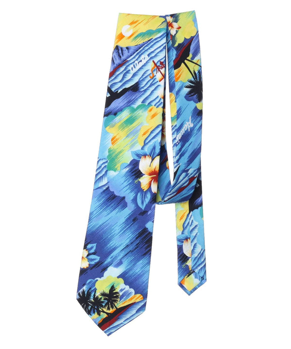 Necktie Hawaiian Design Pacific Sunset Blue
