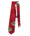 Necktie Hawaiian Design Orchids Makani Red