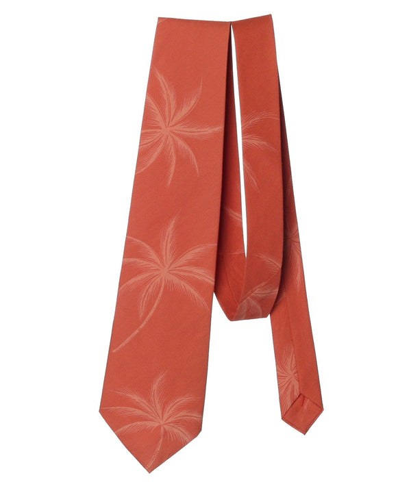 Palms Necktie Hawaiian Design Orange Orange