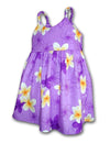 Hawaiian Plumeria Girl's Flower Dress Lavender