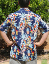 Parrots Vacation Aloha Shirt Navy