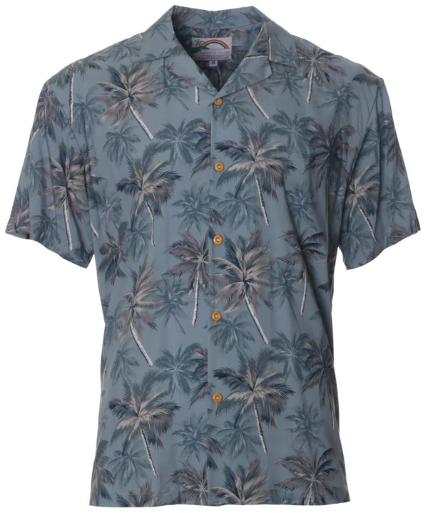 Palm Escape Hawaiian Shirt Ash