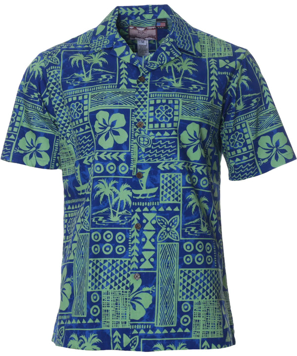 Island Heritage Tribal Hawaiian Shirt Green