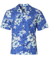 Hawaiian Blue Shirt Crack Hibiscus Blue