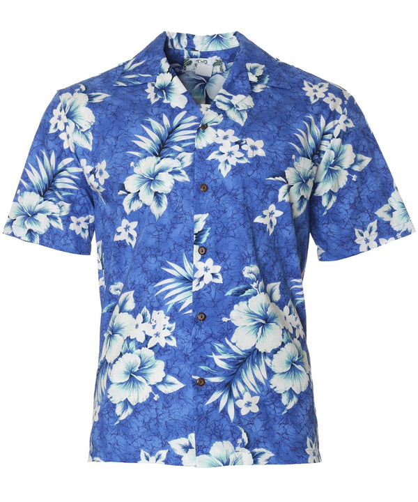 Hawaiian Blue Shirt Crack Hibiscus Blue