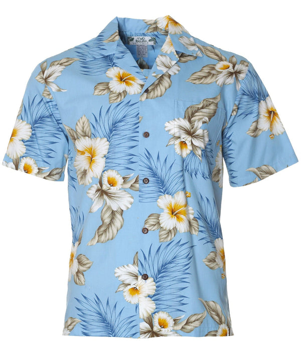 Hawaii Shirt Hibiscus Trend Design Light Blue