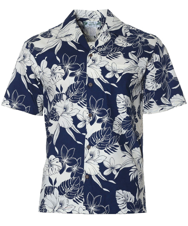 Monstera Orchids Shirt Navy