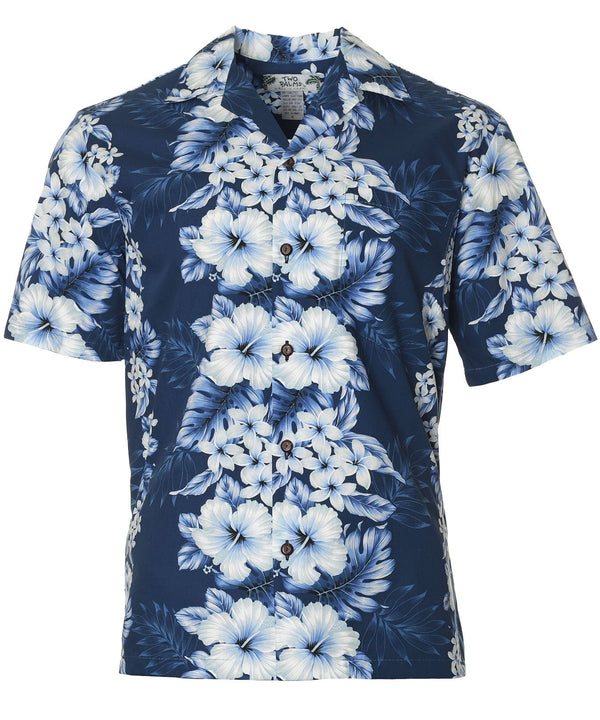 Cotton Hawaii Aloha Shirt Pacific Panel Navy