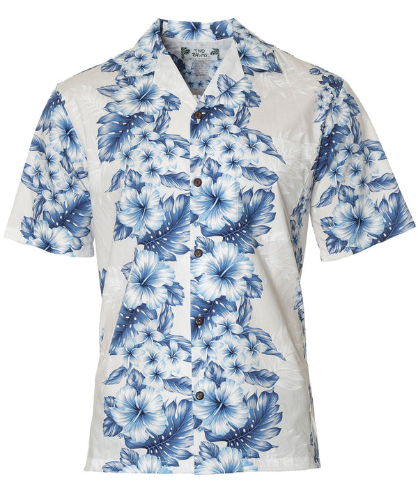 Cotton Hawaii Aloha Shirt Pacific Panel White