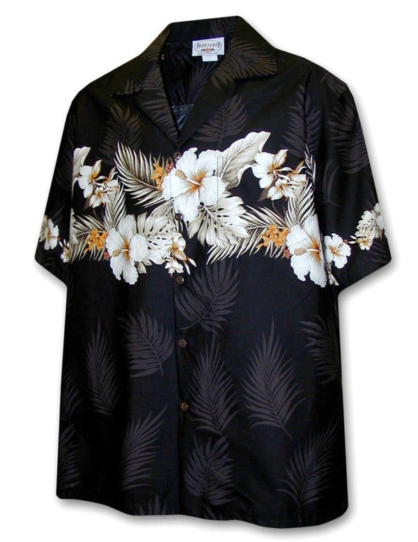 Hawaiian Shirt Hibiscus Band Maika Black