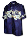 Hawaiian Shirt Hibiscus Band Maika Navy