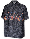 Hawaiian Shirt Polynesian Electric Guitars Black
