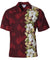 Hawaiian Shirt Side Band Design White Hibiscus Maroon