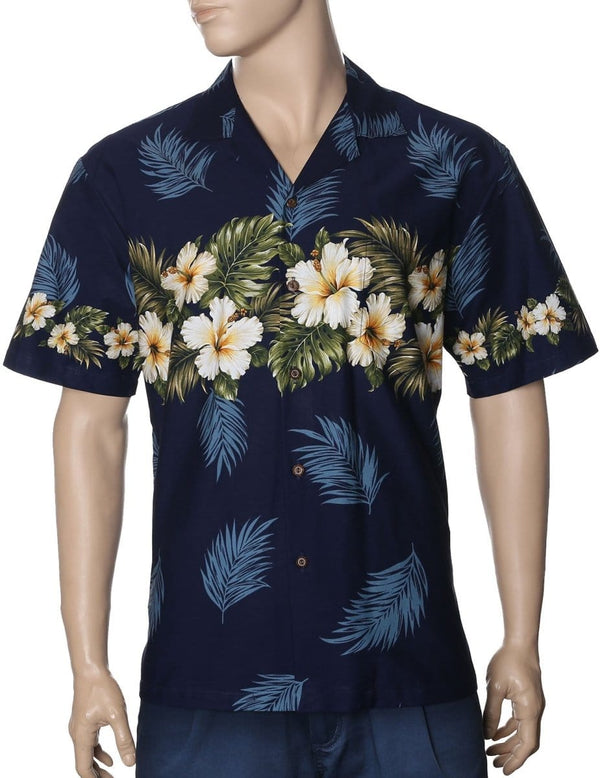 Hawaiian Shirt Spring Aloha Navy KY