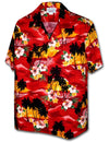 Sunset Hawaiian Shirt for Men Red Pacific Legends