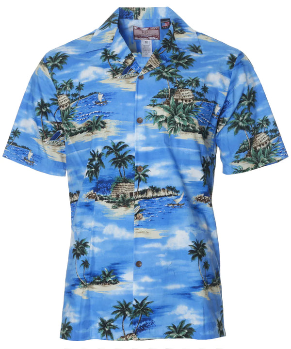 Ancient Sailing Aloha Shirt Blue