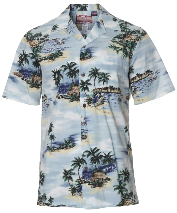 Ancient Sailing Aloha Shirt Silver