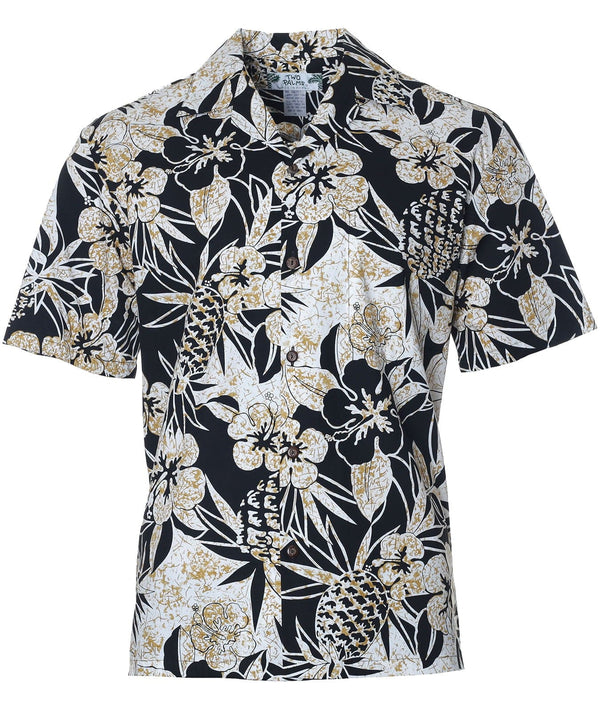 Hawaii Pineapple Garden Aloha Shirt Black