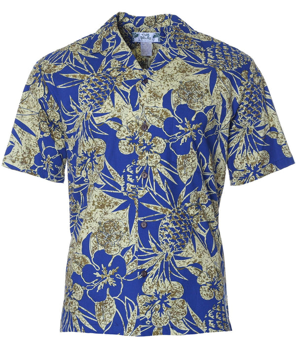 Hawaii Pineapple Garden Aloha Shirt Navy