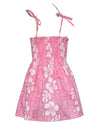 Hawaiian Smock Tube Top Flower Dress for Girls Pink