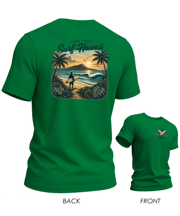 T-Shirt Live Free Hawaiian Tee Green
