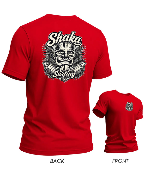 T-Shirt Shaka Surfing Tiki Hawaiian Tee