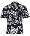Island Hibiscus Aloha Shirt Black