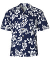 Island Hibiscus Aloha Shirt Navy