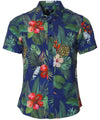 Hibiscus Accent Aloha Shirt Navy