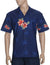 Hibiscus Chest Border Design Hawaiian Shirt Navy
