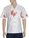 Hibiscus Chest Border Design Hawaiian Shirt White