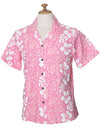 Hibiscus Leis Camp Hawaiian Shirt for Women Pink KY