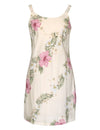 Hibiscus Leis Short Hawaiian Dress Beige