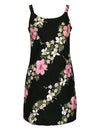 Hibiscus Leis Short Hawaiian Dress Black