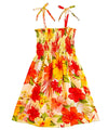 Hibiscus Lulu Girls Flower Hawaiian Dress Cream