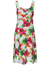 Hibiscus Watercolor Short Hawaiian Sundress White