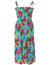 Hibiscus Watercolor Smock Dress with Straps Blue Fits XS to XL (2-16)