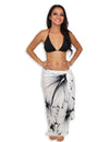 Hawaiian White Hibiscus Sarong White