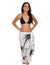 Hawaiian White Hibiscus Sarong White