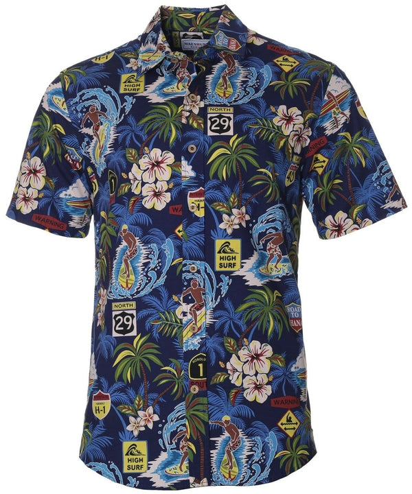 High Surf Hawaiian Shirt Navy