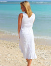 White Midi Hawaiian Dress Honolulu City of Leis