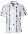 Honu and Palms Aloha Shirt White