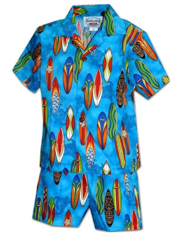 Honu Little Surfer 2 Piece Set Toddler Boys Blue Pacific Legend